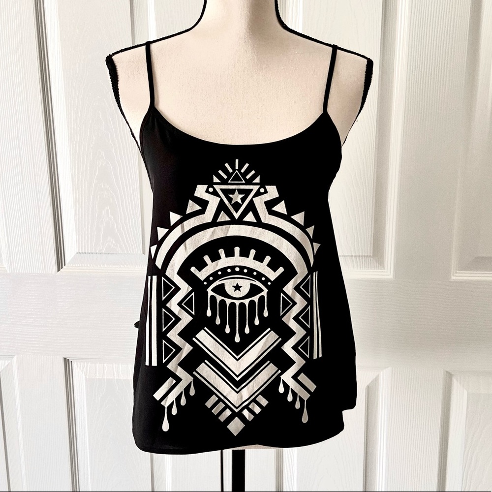 H&M Black & White Tank Top Blouse Size 4